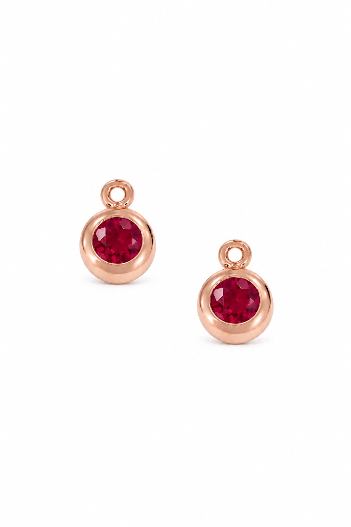 January birthstone charms for sleeper earrings in 9ct rose gold
