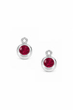 January birthstone charms for sleeper earrings in sterling silver