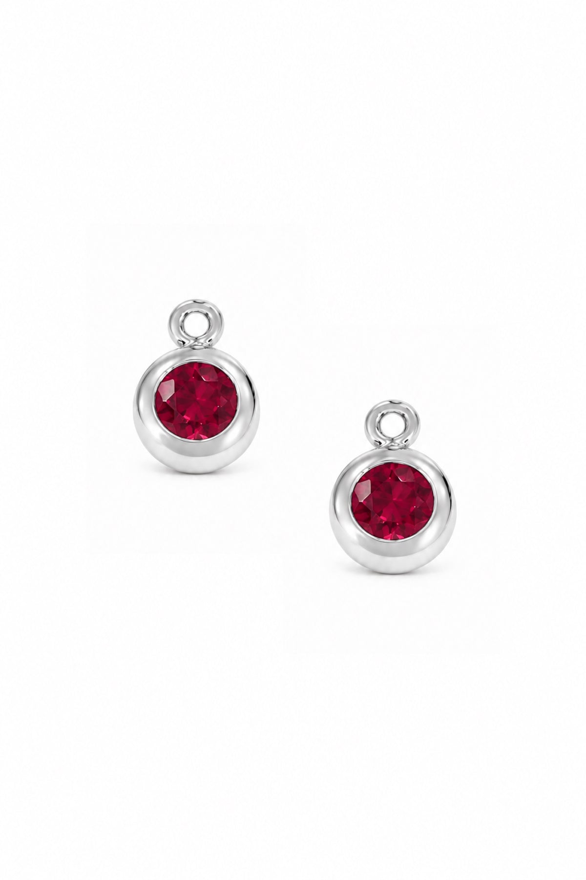 January birthstone charms for sleeper earrings in sterling silver