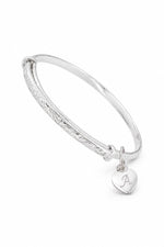 Sterling silver bangle with natural A engraving