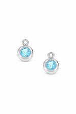 March birthstone charms for sleeper earrings in sterling silver