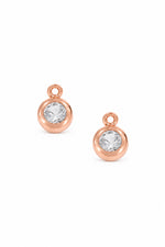 April birthstone charms for sleeper earrings in 9ct rose gold
