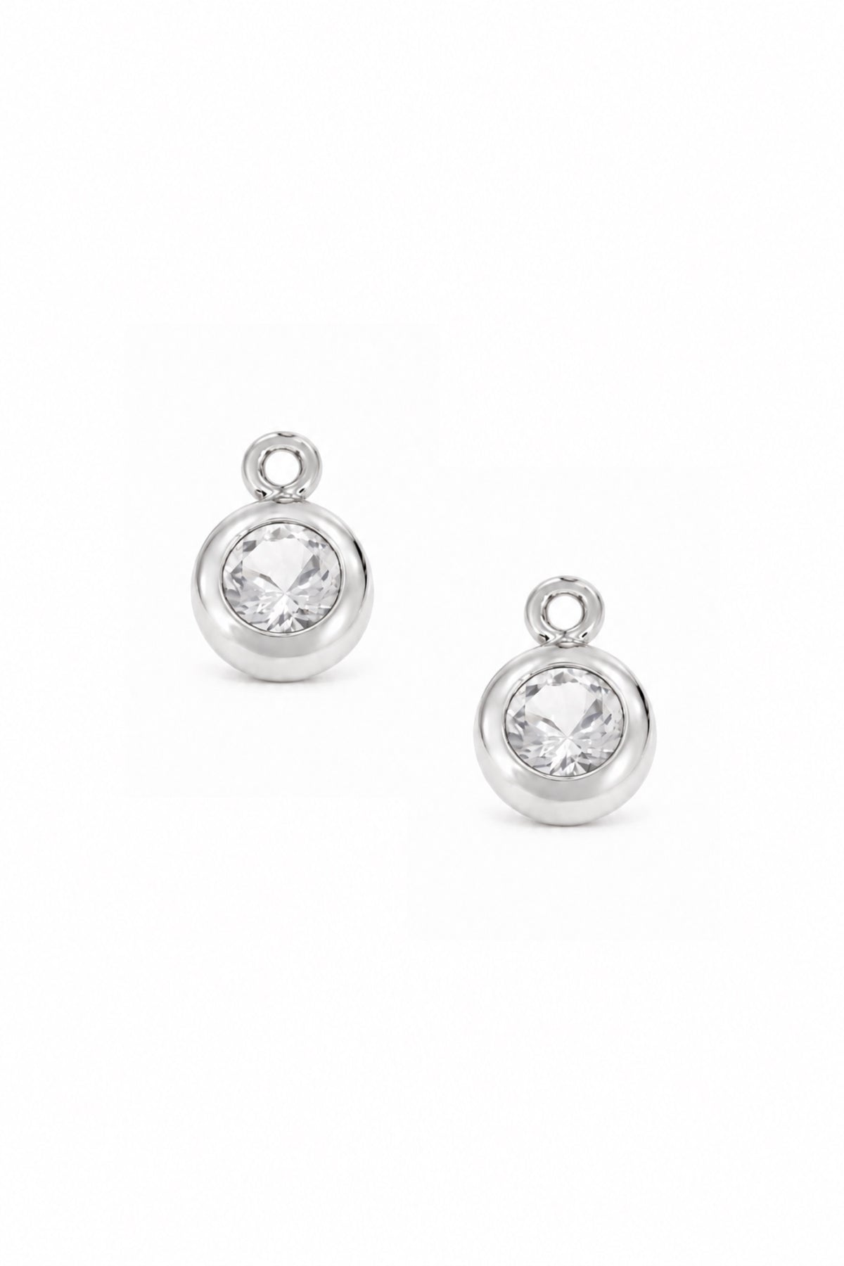 April birthstone charms for sleeper earrings in sterling silver