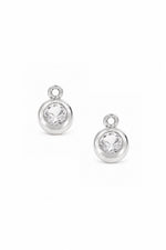 April birthstone charms for sleeper earrings in sterling silver
