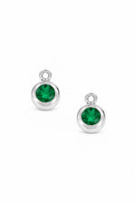 May birthstone charms for sleeper earrings in sterling silver