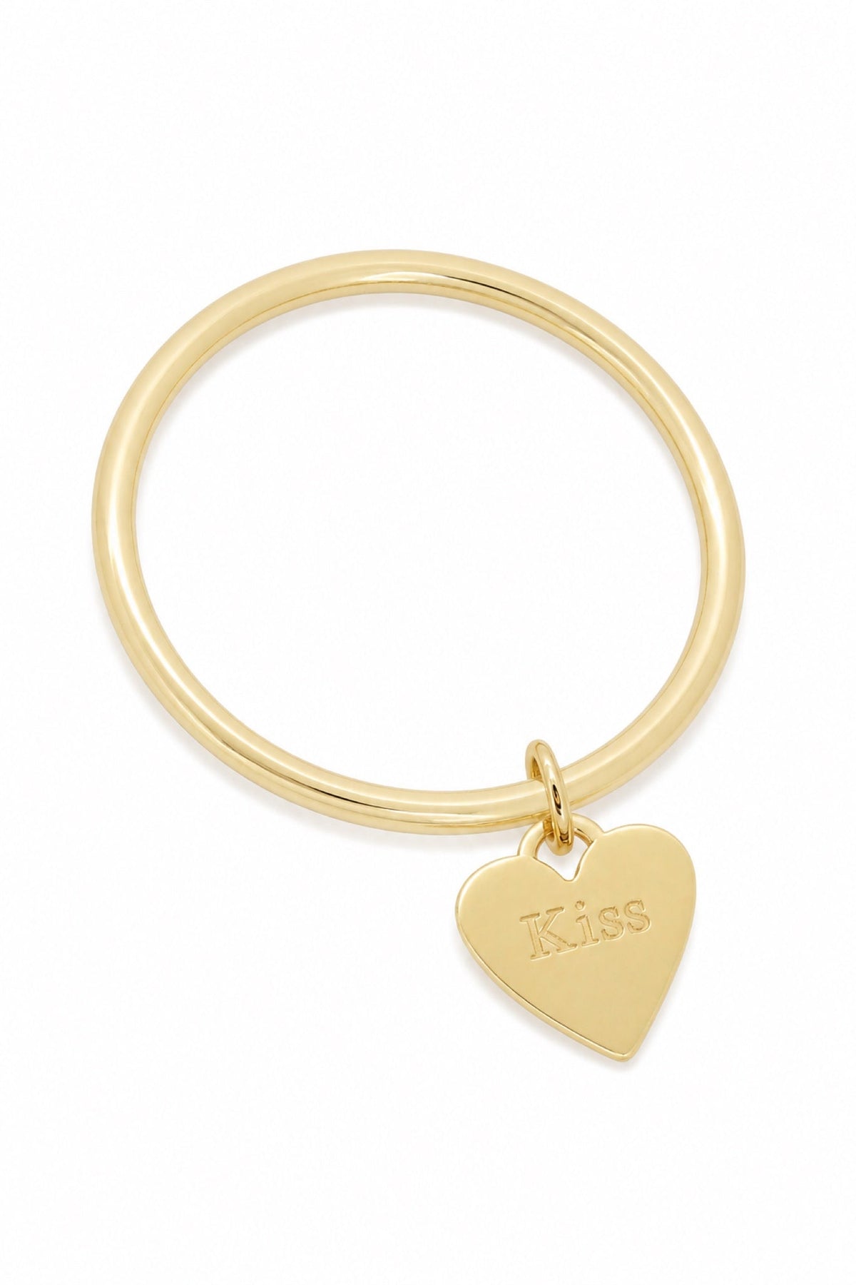 9ct gold bangle with Kiss natural engraving