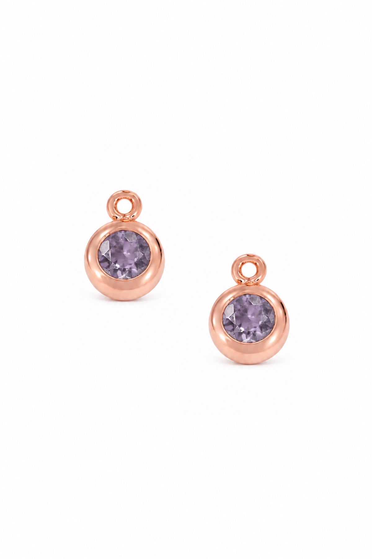 June birthstone charms for sleeper earrings in 9ct rose gold