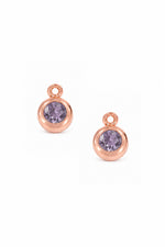 June birthstone charms for sleeper earrings in 9ct rose gold
