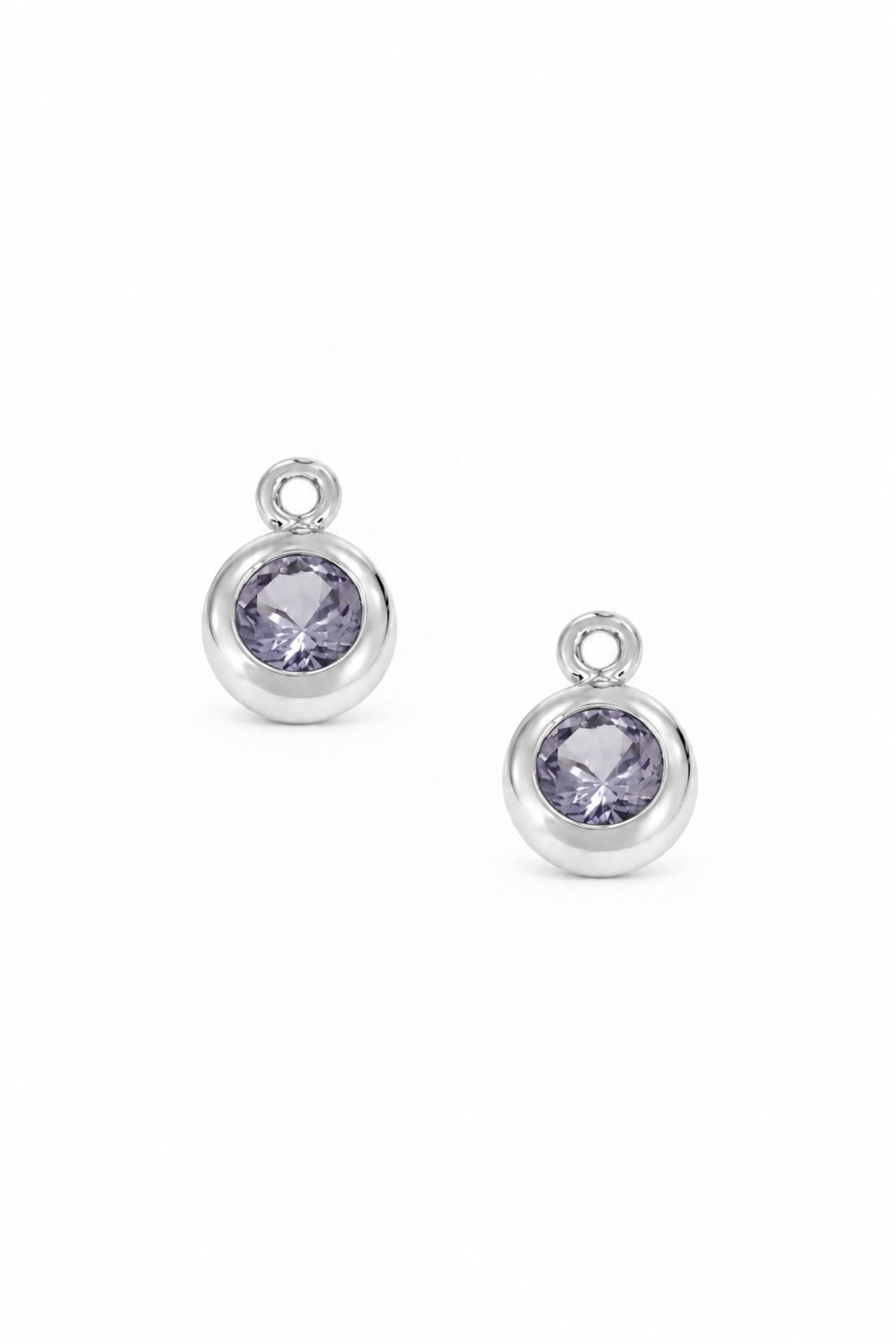 June birthstone charms for sleeper earrings in sterling silver