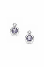 June birthstone charms for sleeper earrings in sterling silver