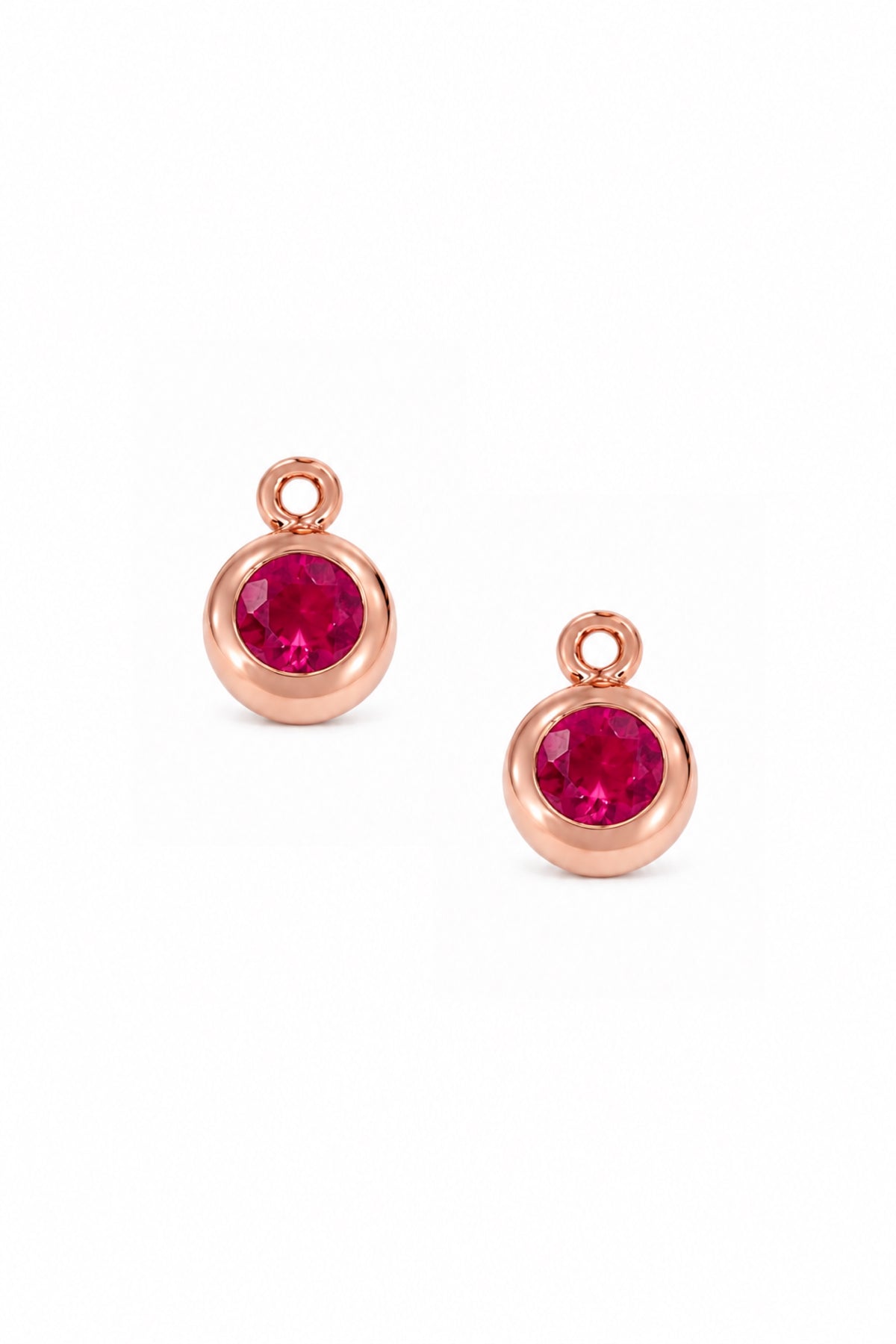 July birthstone charms for sleeper earrings in 9ct rose gold