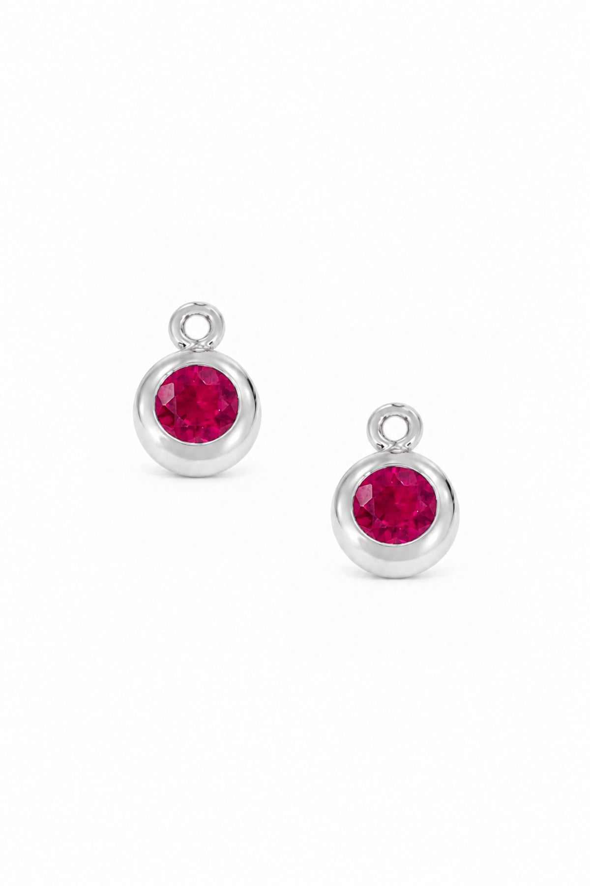 July birthstone charms for sleeper earrings in sterling silver