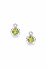August birthstone charms for sleeper earrings in sterling silver