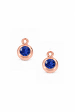 September birthstone charms for sleeper earrings in 9ct rose gold