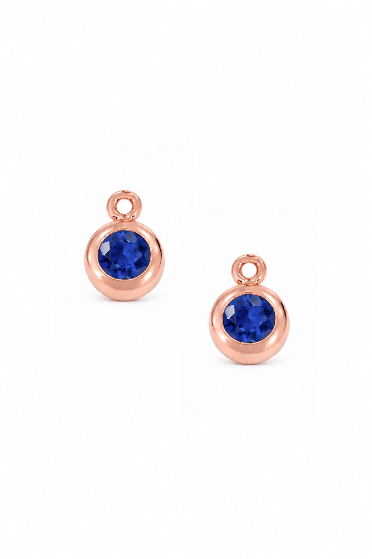 September birthstone charms for sleeper earrings in 9ct rose gold