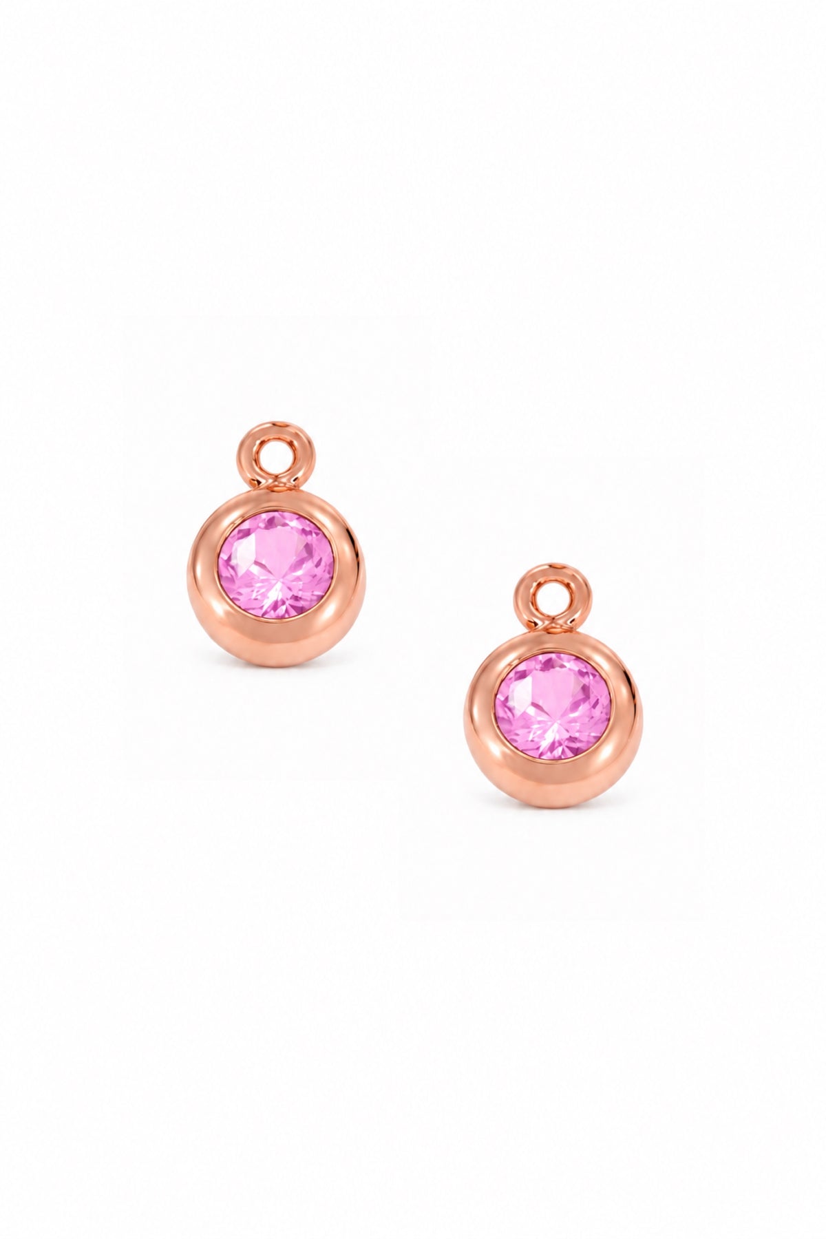 October birthstone charms for sleeper earrings in 9ct rose gold