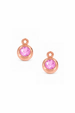 October birthstone charms for sleeper earrings in 9ct rose gold
