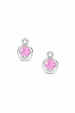 October birthstone charms for sleeper earrings in sterling silver