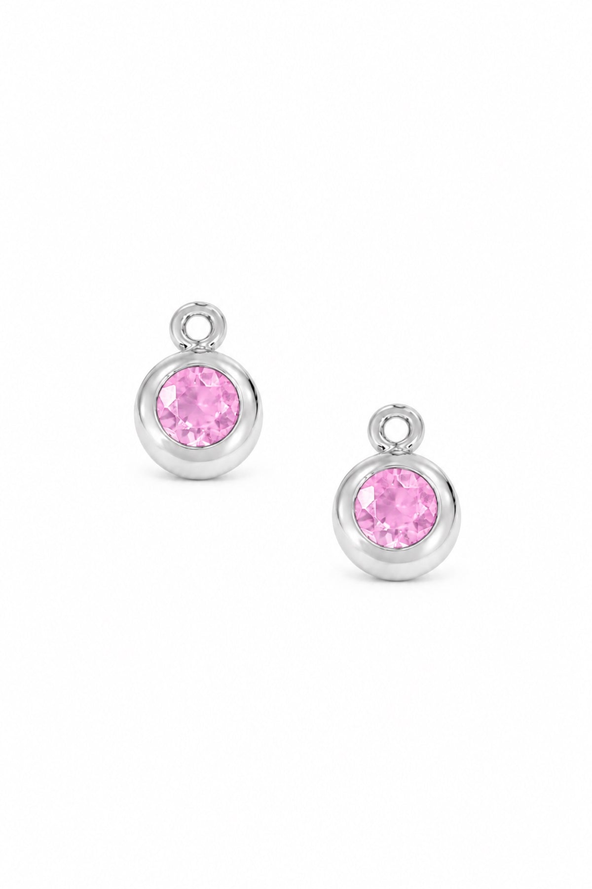 October birthstone charms for sleeper earrings in sterling silver