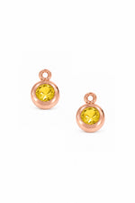 November birthstone charms for sleeper earrings in 9ct rose gold