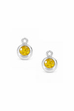 November birthstone charms for sleeper earrings in sterling silver