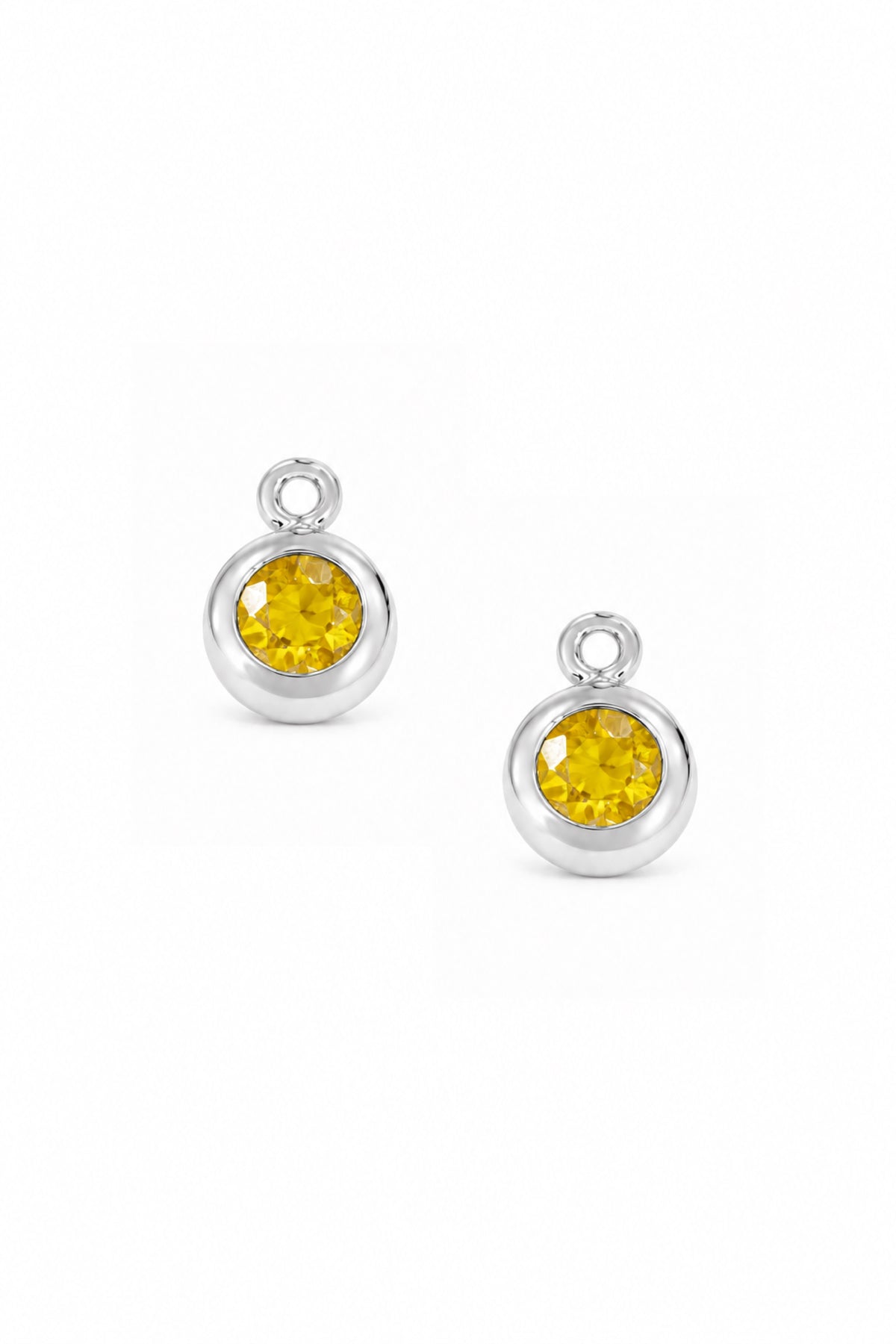 November birthstone charms for sleeper earrings in sterling silver