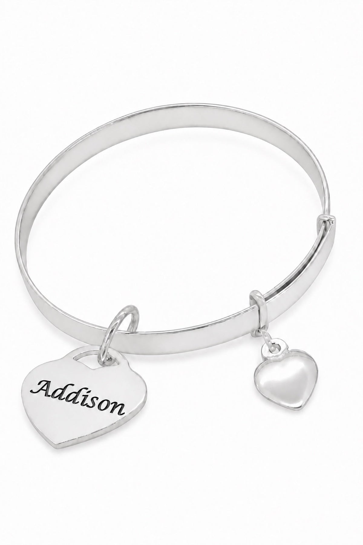 Sterling silver bangle with Addison oxidised engraving
