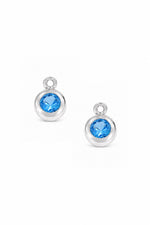December birthstone charms for sleeper earrings in sterling silver
