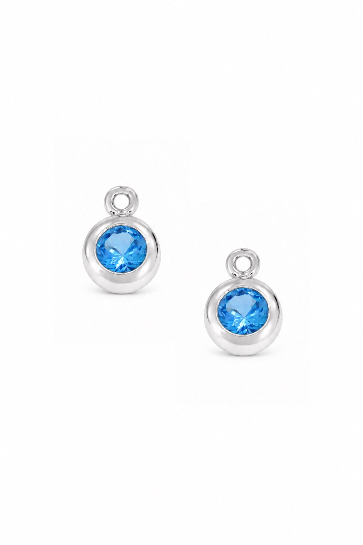December birthstone charms for sleeper earrings in sterling silver