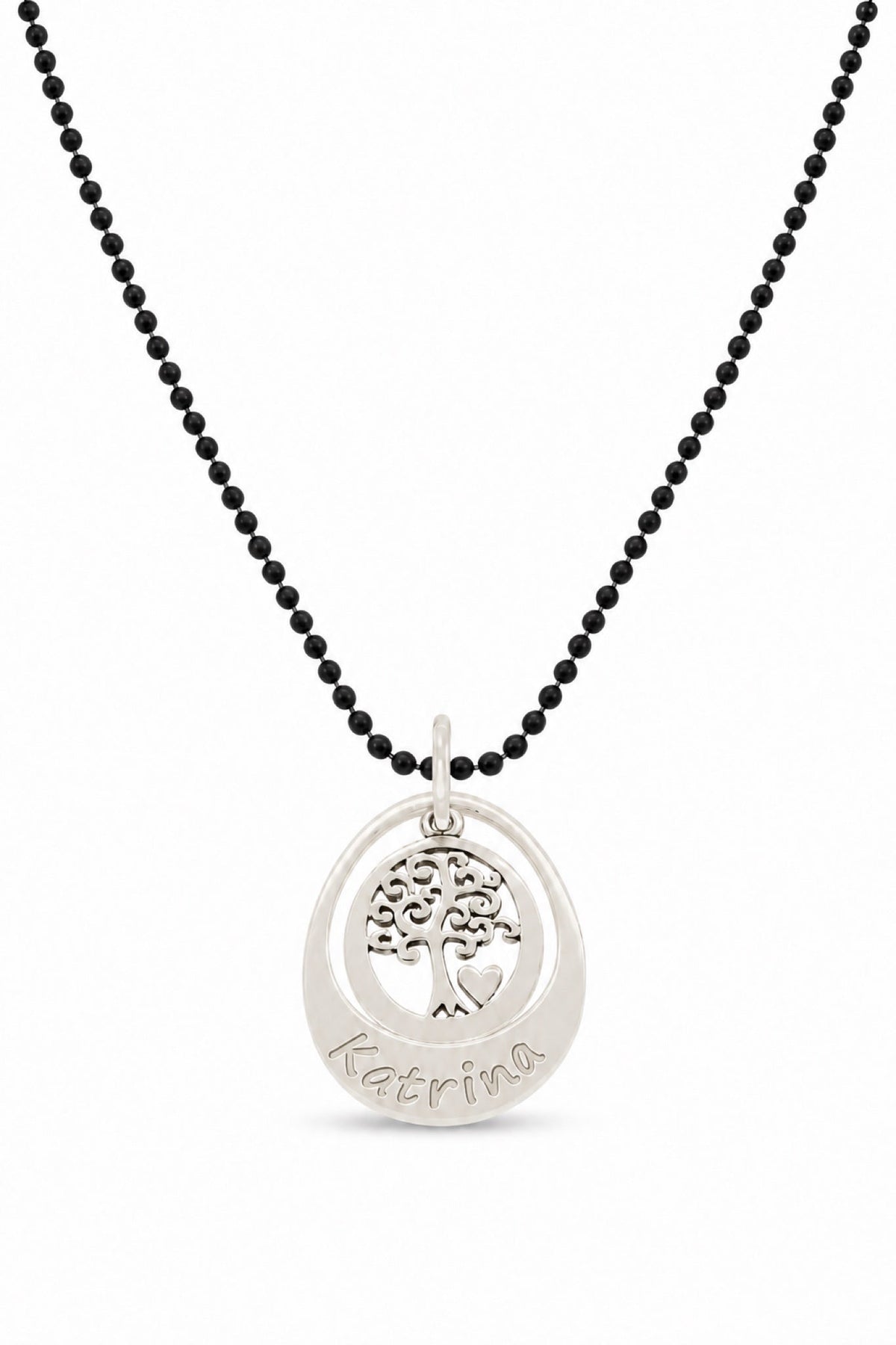 19mm Small Oval Tree of Life Necklace - Natural engraving