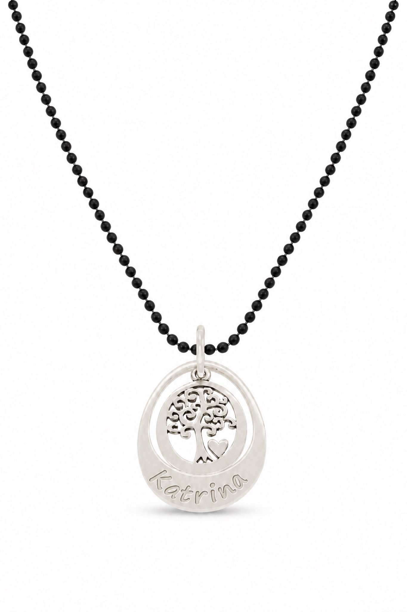19mm Small Oval Tree of Life Necklace - Natural engraving