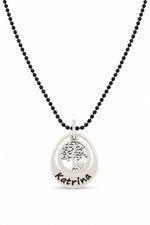 19mm Small Oval Tree of Life Necklace - Oxidised engraving