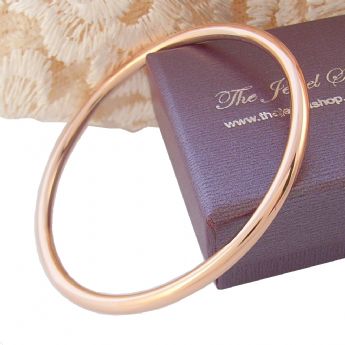 9CT ROSE GOLD 4mm TRADITIONAL GOLF BANGLE All Sizes Available