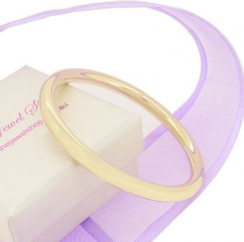 9CT YELLOW GOLD 4mm TRADITIONAL GOLF BANGLE All Sizes Available