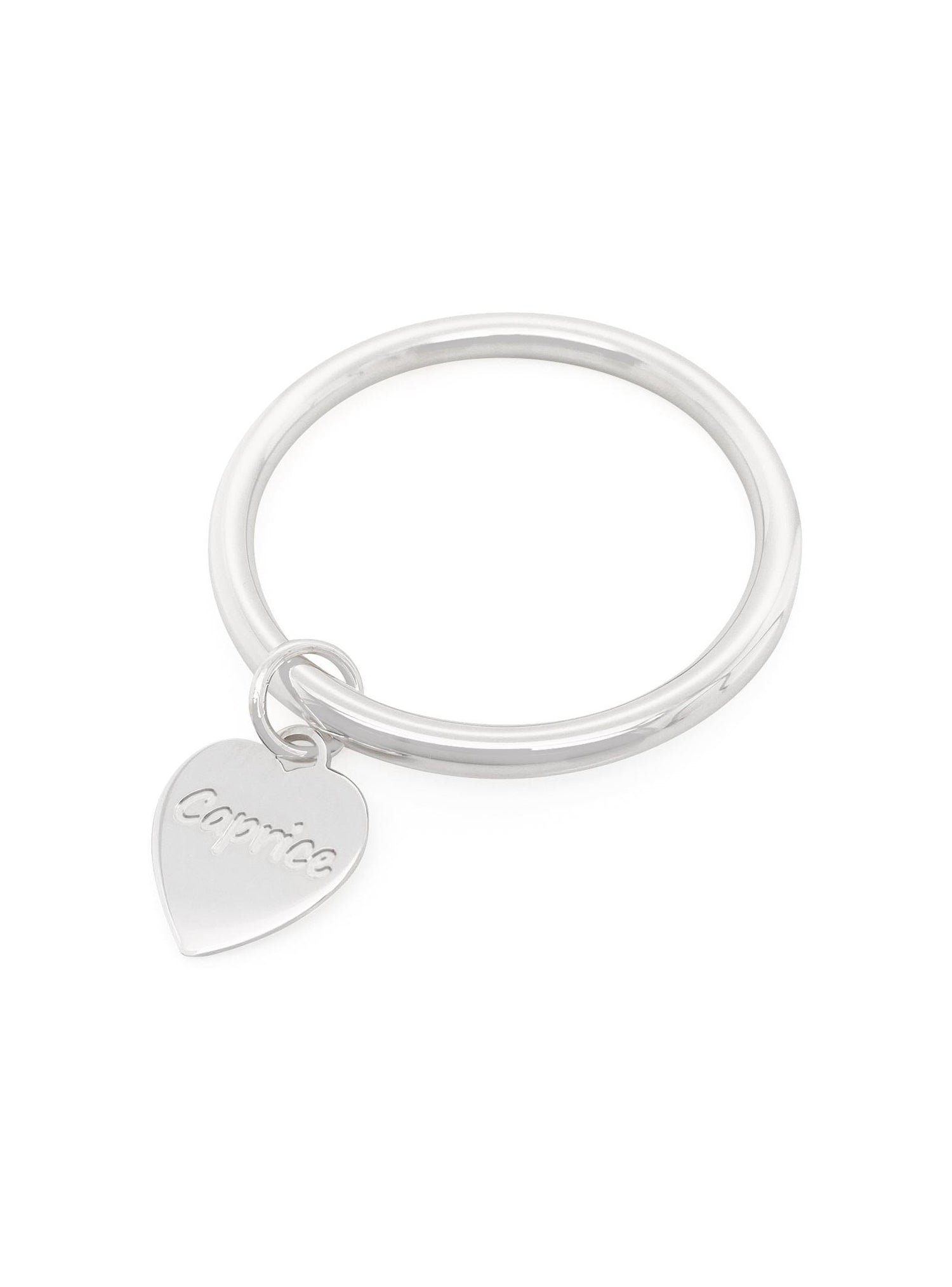 Sterling Silver Golf Bangle Heart Tag Charm Baby to Adult