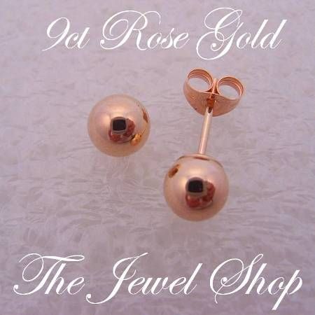 9CT ROSE GOLD 5mm BALL STUD EARRINGS