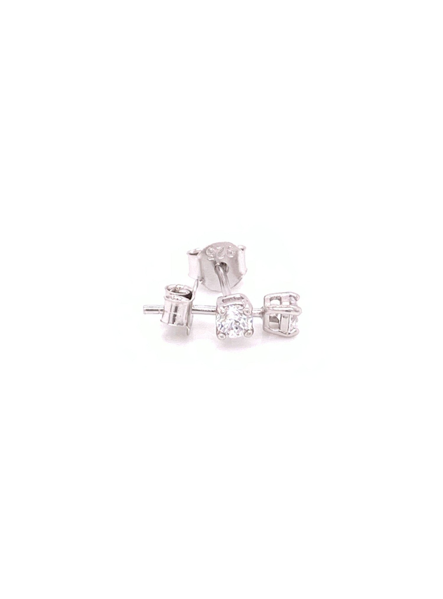 Sterling Silver 3mm Cz Stud Earrings
