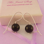 STERLING SILVER EUROBALL DESIGN 8mm BLACK ONYX EARRINGS