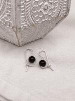 Sterling Silver Euroball Design 8mm Black Onyx Earrings