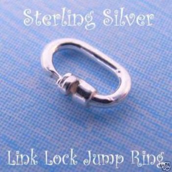 STERLING SILVER LINK LOCK JUMP RING SAFE CHARM ATTACHING JC-LL5-SS