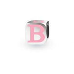 MY LITTLE ANGEL BABYLINKS ALPHABET BEAD CHARM PINK LETTER B -BL-B-PK