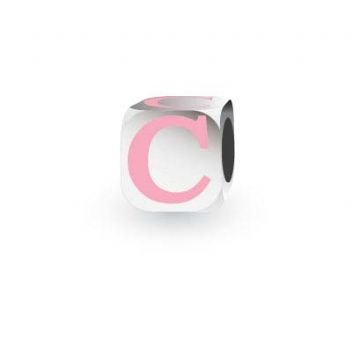 MY LITTLE ANGEL BABYLINKS ALPHABET BEAD CHARM PINK LETTER C -BL-C-PK