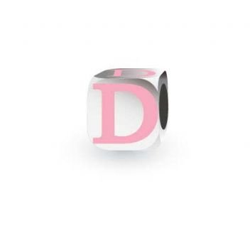 MY LITTLE ANGEL BABYLINKS ALPHABET BEAD CHARM PINK LETTER D -BL-D-PK