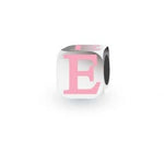 MY LITTLE ANGEL BABYLINKS ALPHABET BEAD CHARM PINK LETTER E -BL-E-PK
