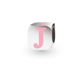 MY LITTLE ANGEL BABYLINKS ALPHABET BEAD CHARM PINK LETTER J -BL-J-PK
