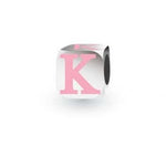 MY LITTLE ANGEL BABYLINKS ALPHABET BEAD CHARM PINK LETTER K -BL-K-PK