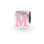 MY LITTLE ANGEL BABYLINKS ALPHABET BEAD CHARM PINK LETTER M -BL-M-PK