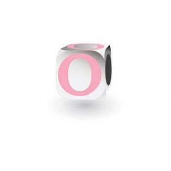 MY LITTLE ANGEL BABYLINKS ALPHABET BEAD CHARM PINK LETTER O -BL-O-PK
