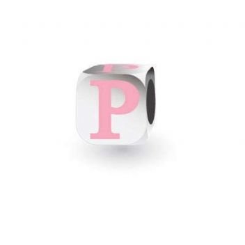 MY LITTLE ANGEL BABYLINKS ALPHABET BEAD CHARM PINK LETTER P -BL-P-PK