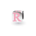 MY LITTLE ANGEL BABYLINKS ALPHABET BEAD CHARM PINK LETTER R -BL-R-PK